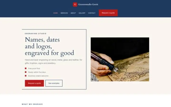 Web pro gravírovací studio