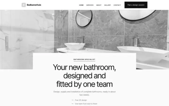 Web pro koupelnové studio