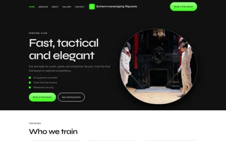 Web pro šermířský klub