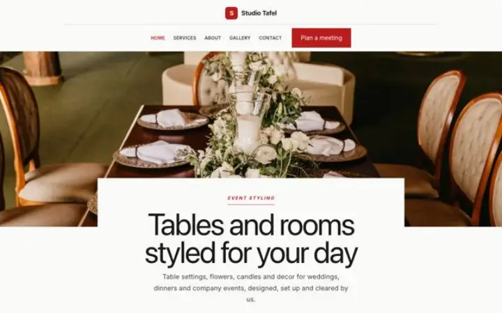 Web pro styling akcí
