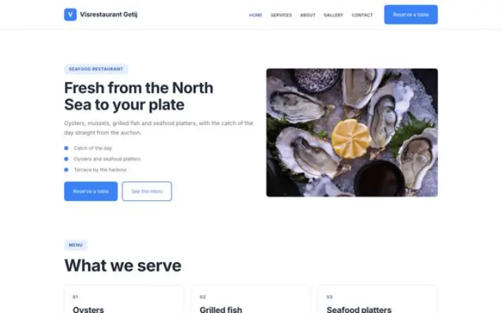 Web pro rybí restaurace