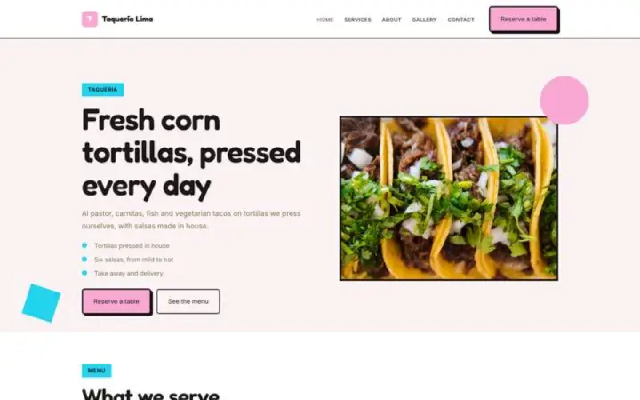 Web pro taquería