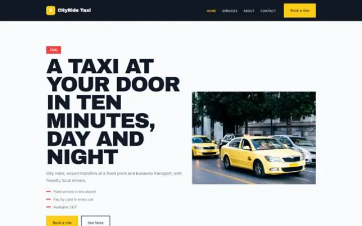 Šablona CityRide Taxi