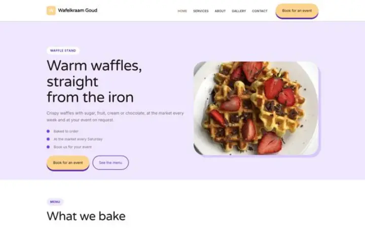 Web pro stánek s waflemi