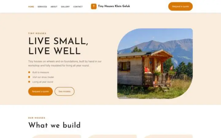 Web pro stavba tiny housů