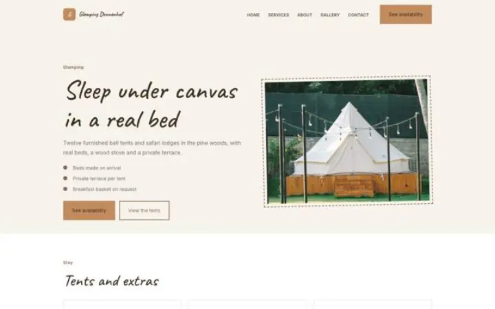 Šablona Glamping Dennenhof