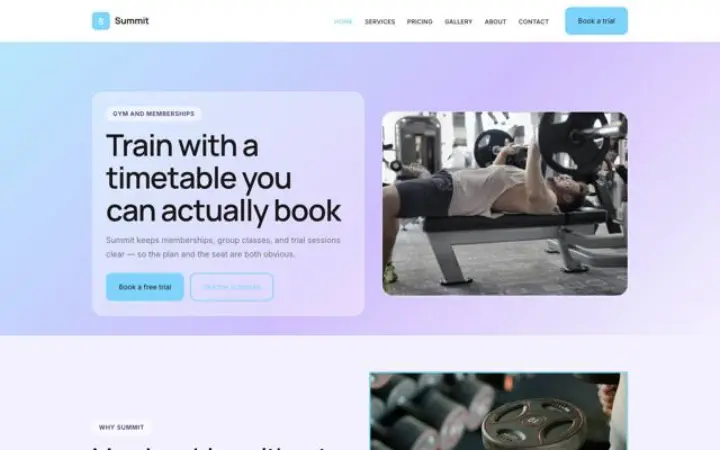 Web pro posilovna