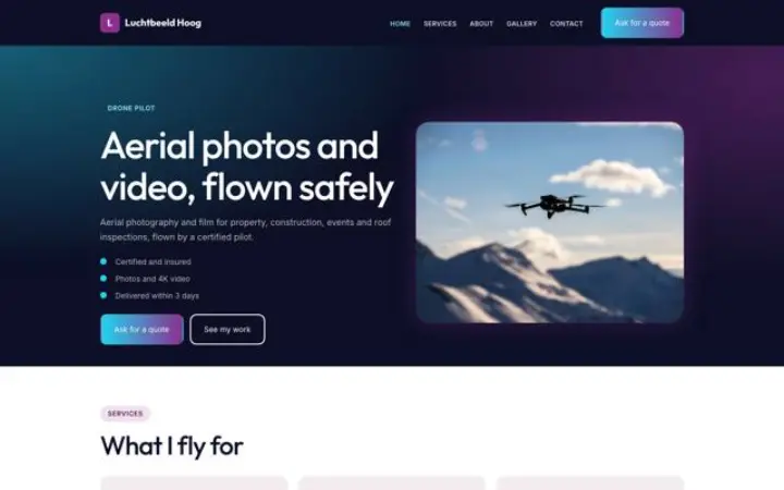 Web pro létání s dronem