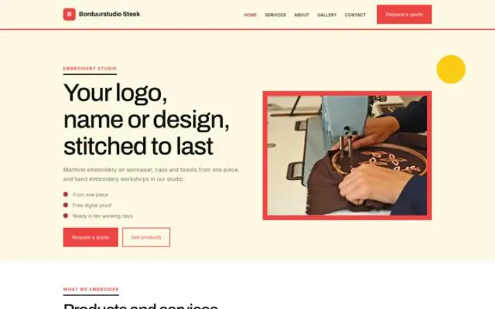 Web pro vyšívací studio
