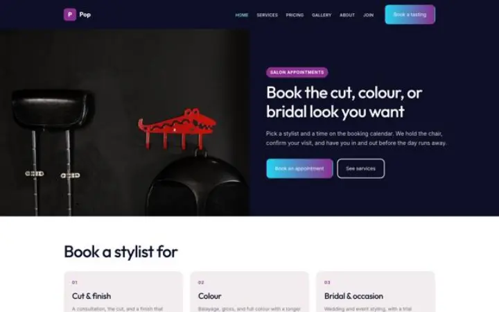 Web pro salon