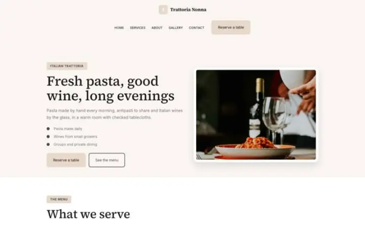 Šablona Trattoria Nonna