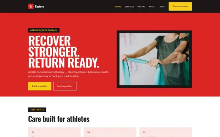 Web pro sportovní terapie