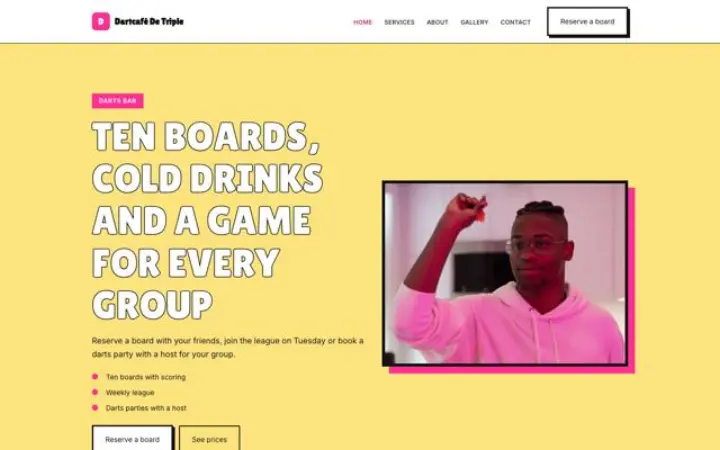 Web pro šipkový bar
