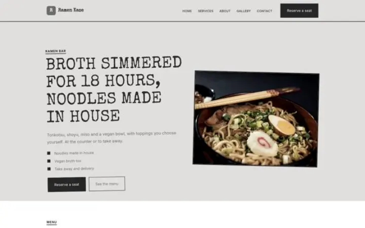 Web pro ramen bar