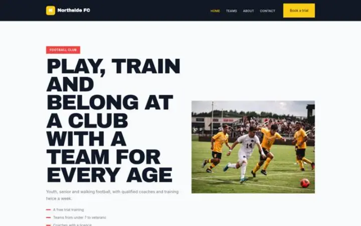 Web pro sportovní klub