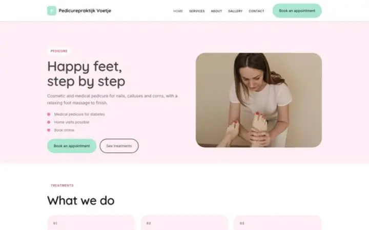 Web pro pedikúra