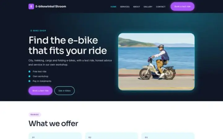 Web pro prodejna elektrokol