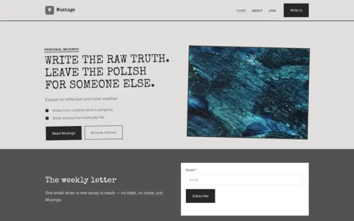 Web pro osobní blog