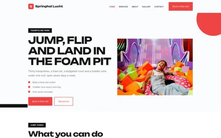 Web pro trampolínový park