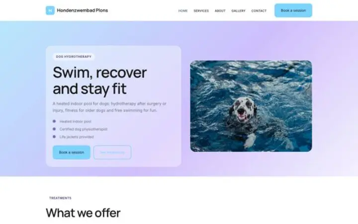 Web pro hydroterapie pro psy