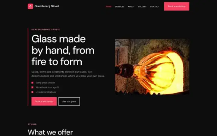 Šablona Glasblazerij Gloed
