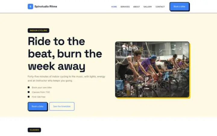 Web pro studio indoor cyclingu