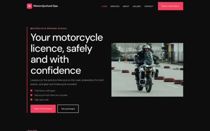 Šablona Motorrijschool Gas