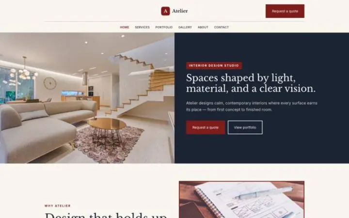 Web pro interiérový design