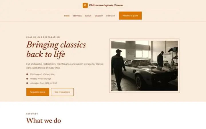 Web pro renovace veteránů