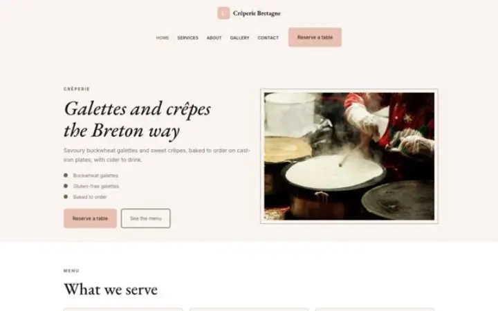 Web pro crêperie
