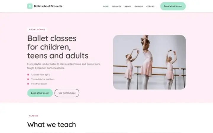Šablona Balletschool Pirouette