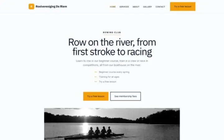 Web pro veslařský klub