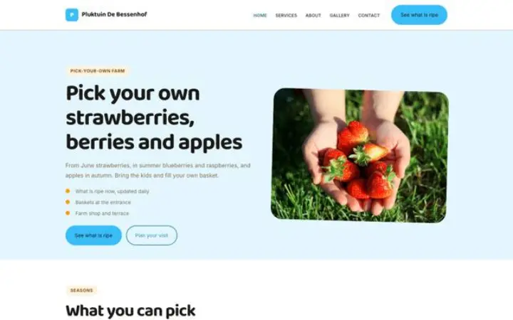Web pro samosběr ovoce