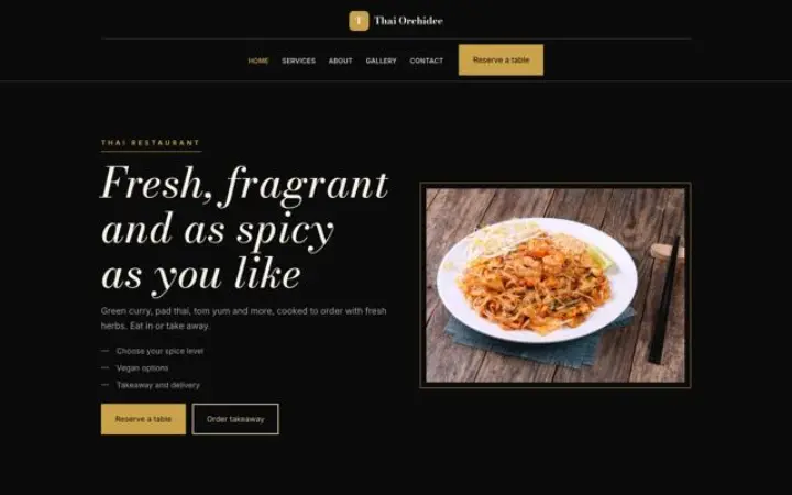 Web pro thajská restaurace