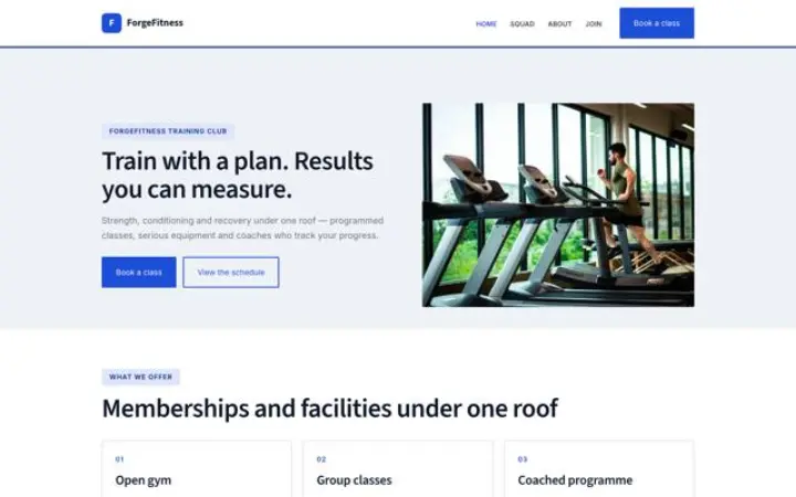 Web pro posilovna