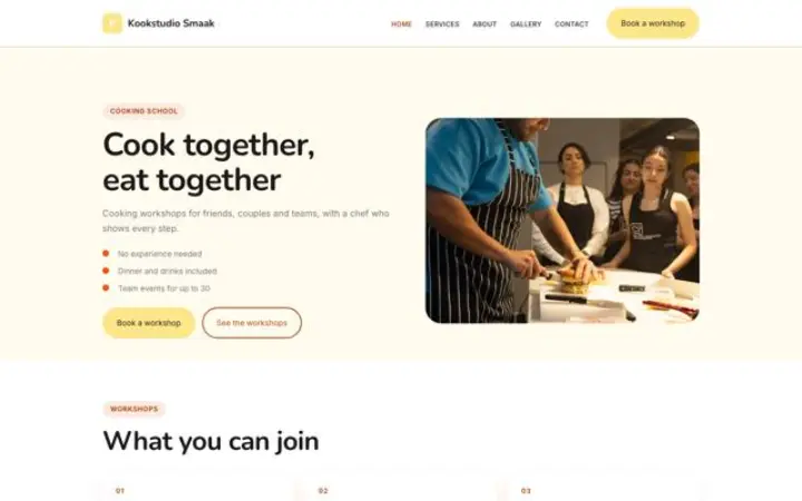 Web pro kuchařská škola
