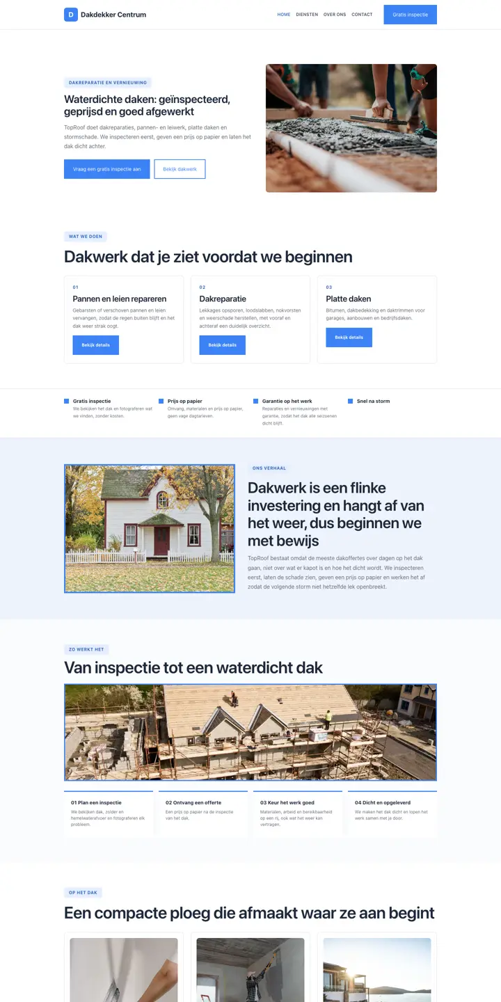 Ukázka webu pro obor pokrývačství