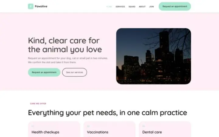 Web pro veterinární péče