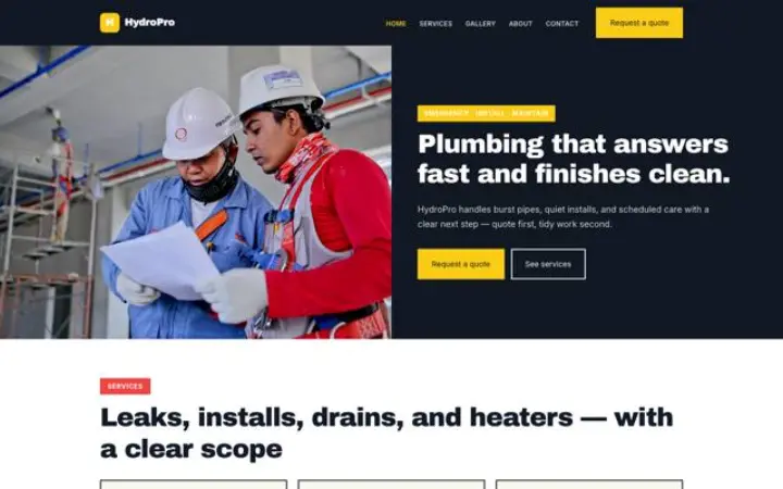 Web pro instalatérství