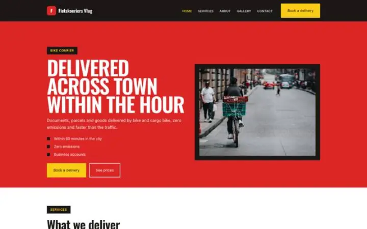 Šablona Fietskoeriers Vlug
