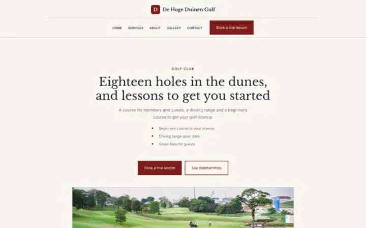 Šablona De Hoge Duinen Golf