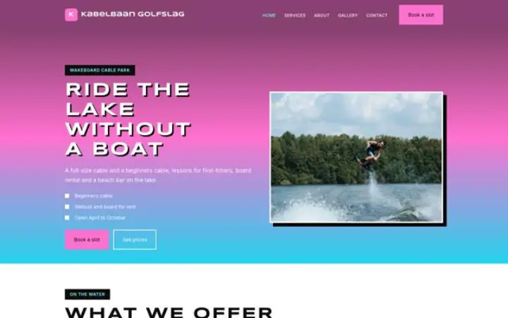 Web pro wakeboardový vlek
