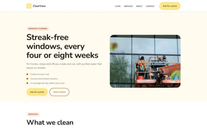 Web pro mytí oken