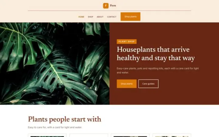 Web pro obchod s rostlinami
