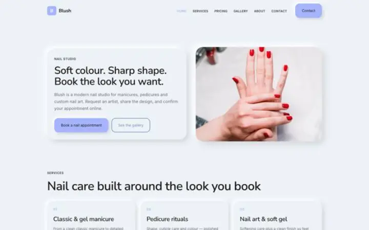 Web pro nehtové studio