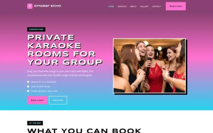 Web pro karaoke bar