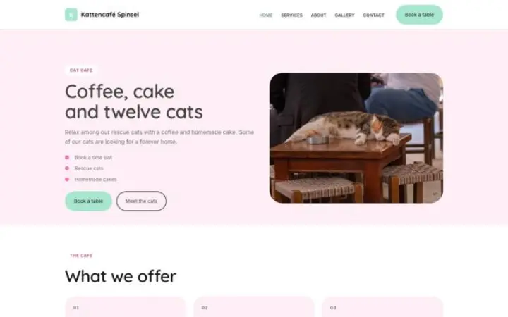 Šablona Kattencafé Spinsel