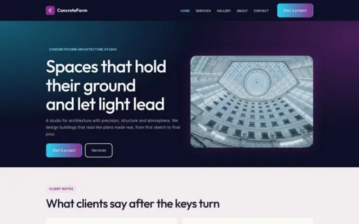 Web pro architektura